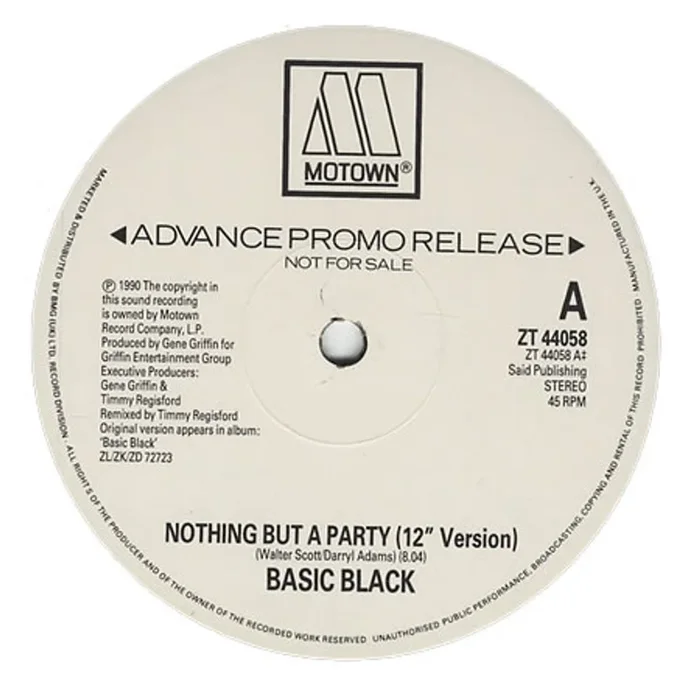 Basic Black Nothing But A Party UK Promo 12 ” vinyl
