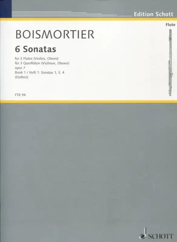 Boismortier, Joseph Bodin de % Six Sonatas, op. 7, V1 (performance score) – 3FL or 3OB
