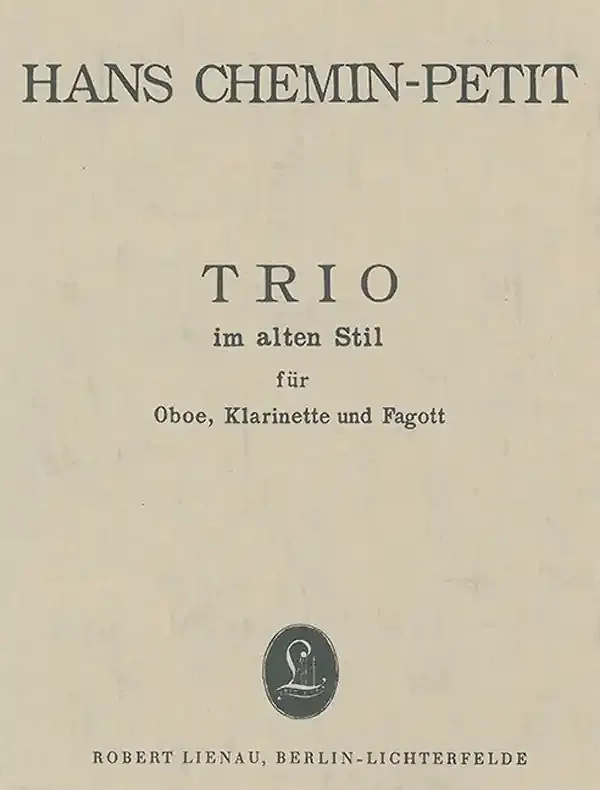 Chemin-Petit, Hans % Trio im alten Stil (study score) – OB/CL/BSN
