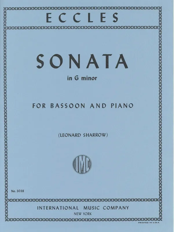 Eccles, Henry % Sonata in g minor (Sharrow) – BSN/PN