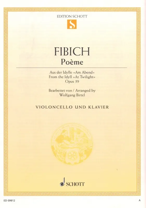 Fibich, Zdenek % Poeme, op. 39 – CEL/PN or BSN/PN