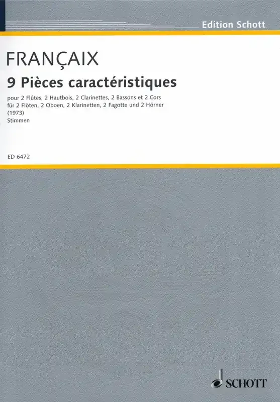 Francaix, Jean % Nine Pieces Caracteristiques (parts only) – WW10