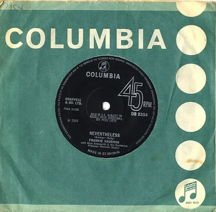 Frankie Vaughan Nevertheless – Solid UK 7 ” vinyl