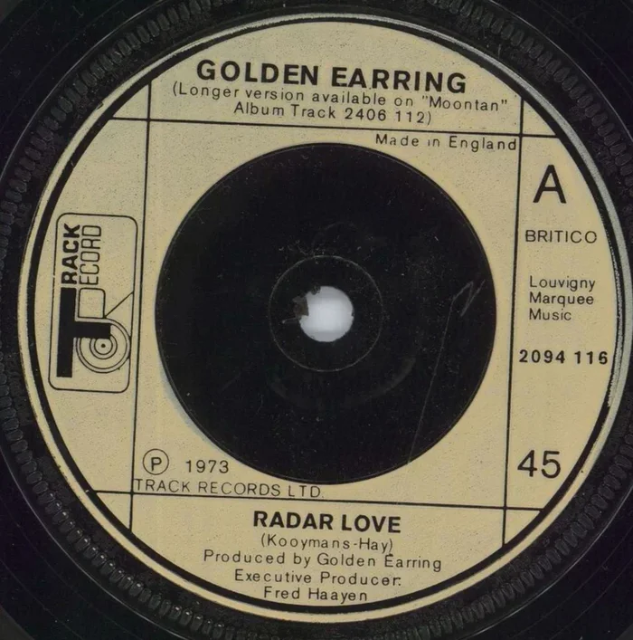 Golden Earring Radar Love UK 7 ” vinyl