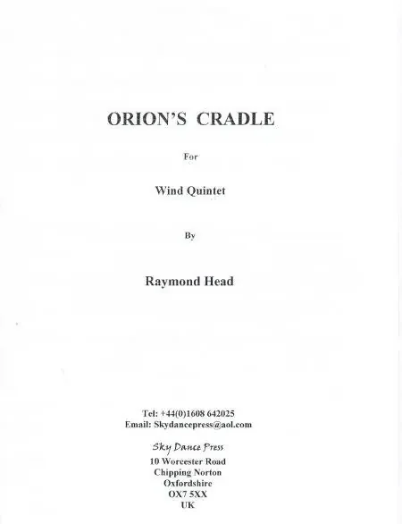 Head, Raymond % Orion‘s Cradle Nebula (score & parts) – WW5