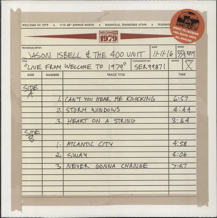 Jason Isbell And The 400 Unit Live From Welcome To 1979 – RSD US 12 ” vinyl