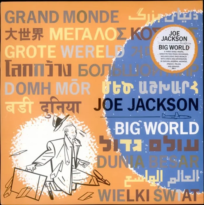 Joe Jackson Big World – stickered p/s UK 2-LP vinyl set