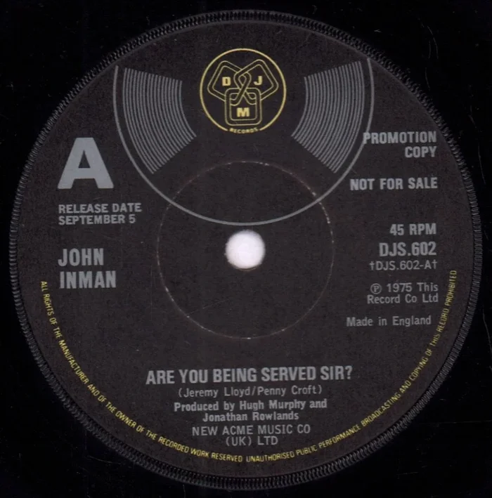 John Inman – Are You Being Served Sir? – 7 Inch