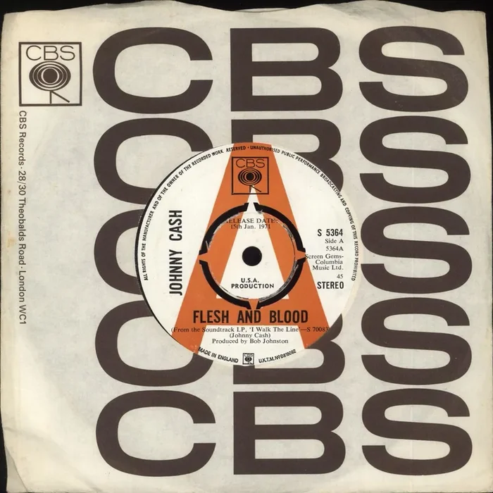 Johnny Cash Flesh And Blood – A Label UK Promo 7 ” vinyl