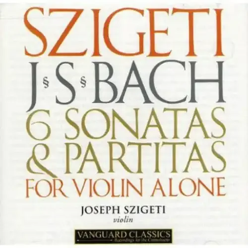 Joseph Szigeti 6 Sonatas & Partitas for Solo Violin – COMPACT DISCS