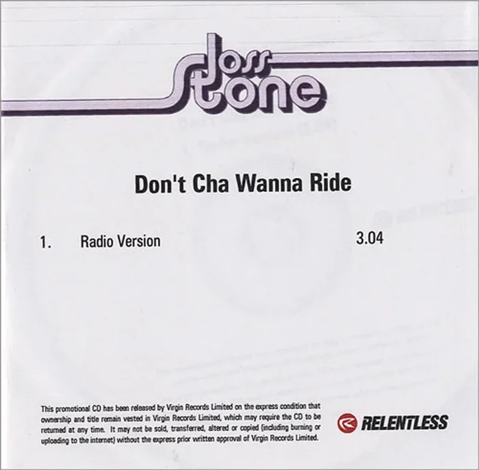 Joss Stone Don’t Cha Wanna Ride UK Promo CD-R acetate