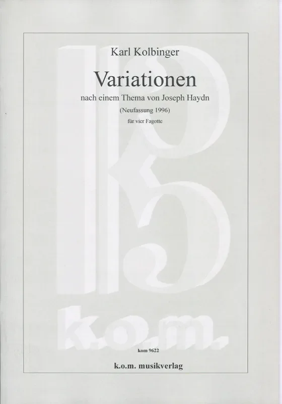 Kolbinger, Karl % Variations on a Theme of Joseph Haydn (score & parts) – 4BSN