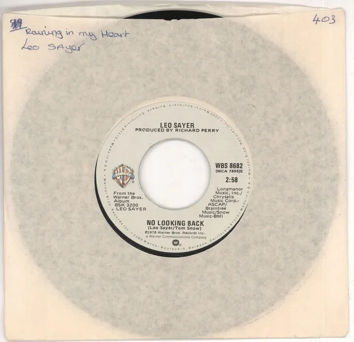 Leo Sayer No Looking Back US 7 ” vinyl