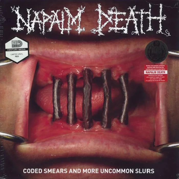 Napalm Death Coded Smears and More Uncommon Slurs – Red Vinyl – Sealed German 2-LP vinyl set