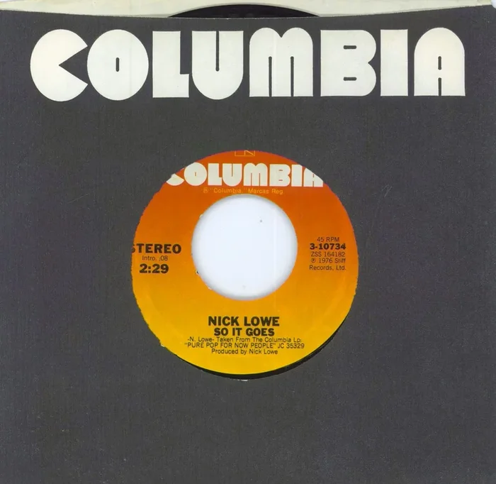 Nick Lowe So It Goes US 7 ” vinyl