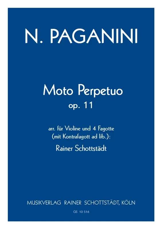 Paganini, Niccolo % Moto Perpetuo, op. 11 (score & parts) – 4BSN/SOLO VLN