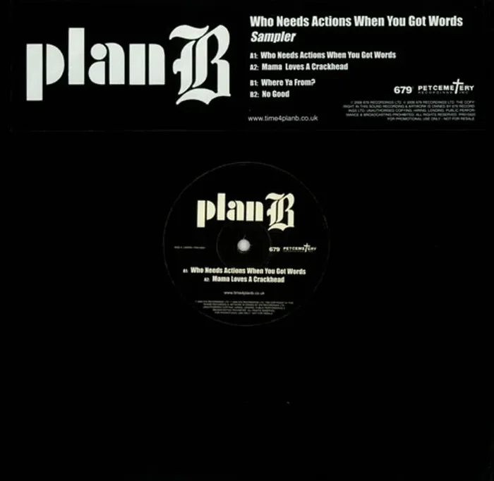 Plan B Who Needs Action When You Got Words Sampler UK Promo 12 ” vinyl
