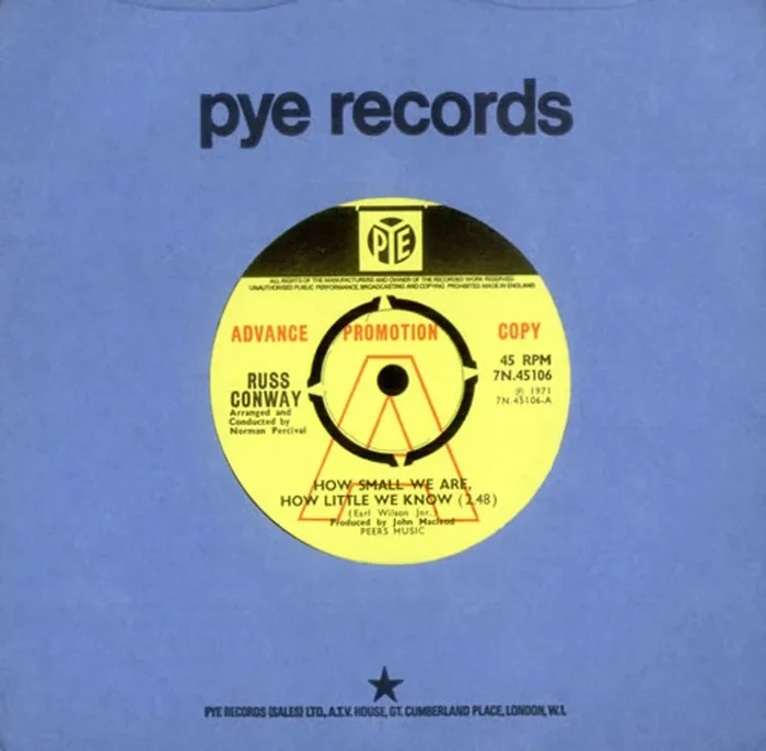 Russ Conway How Small We Are, How Little We Know UK Promo 7 ” vinyl