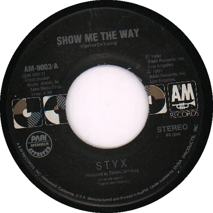 Styx Show Me The Way Philippino 7 ” vinyl