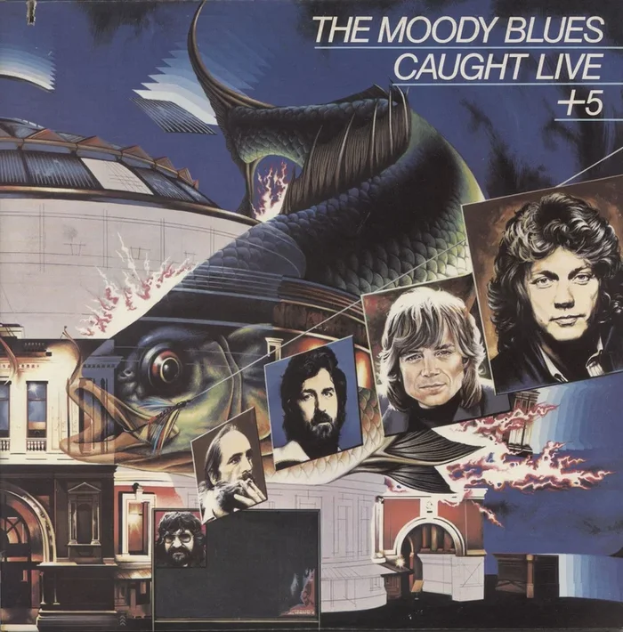 The Moody Blues Caught Live + 5 US 2-LP vinyl set