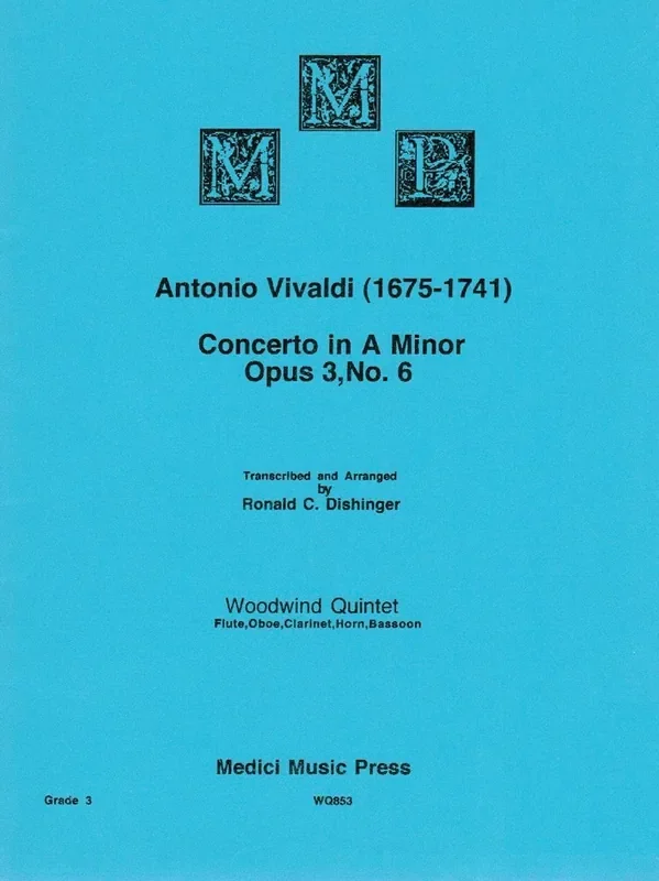 Vivaldi, Antonio % Concerto in a minor from “L‘Estro Armonico” RV356 (score & parts) – WW5